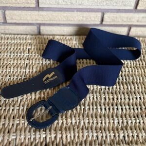 80's Navy Blue Stretch Elastic Belt - Med - 28.5" long - Navy Stretch Belt